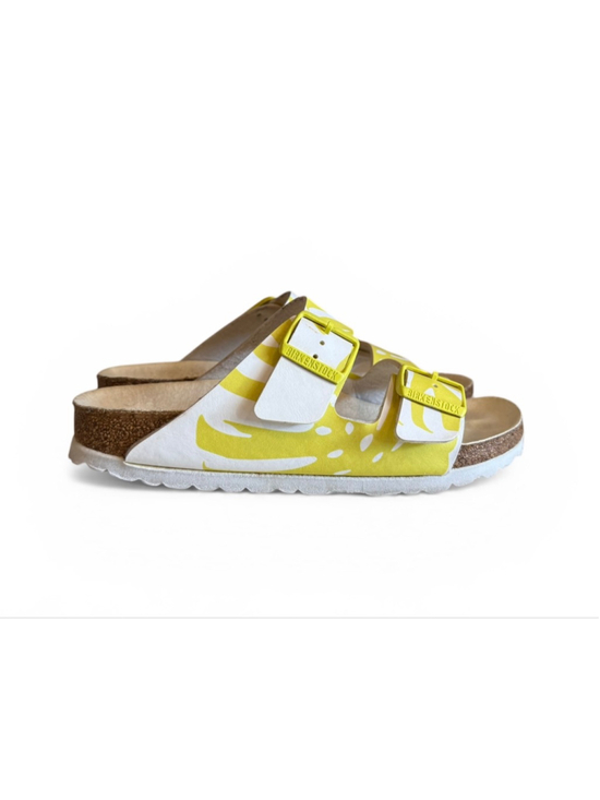 Birkenstock Shoes - Birkenstock Arizona Monstera White/Lime Sour Birko-Flor Sandals EU 37 US 6